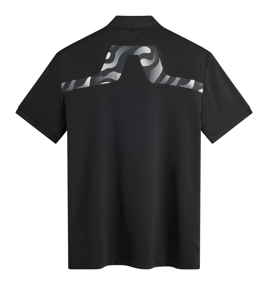 J.Lindeberg KV Print Herren Polo, schwarz