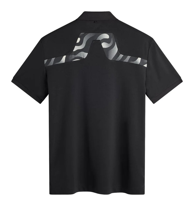 J.Lindeberg KV Print Herren Polo, schwarz