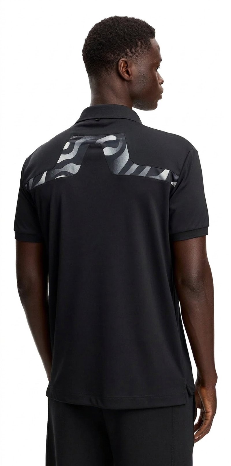 J.Lindeberg KV Print Herren Polo, schwarz