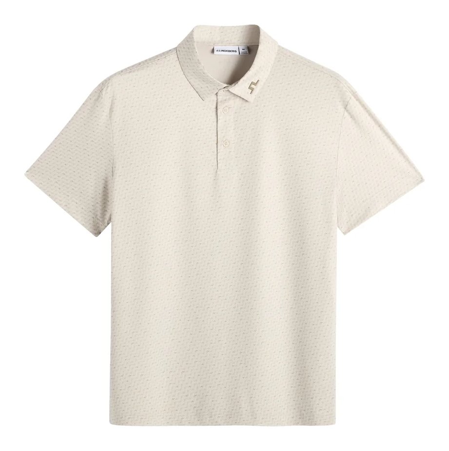 J.Lindeberg Tod Print Herren Polo, bias bridge micro moon brindle