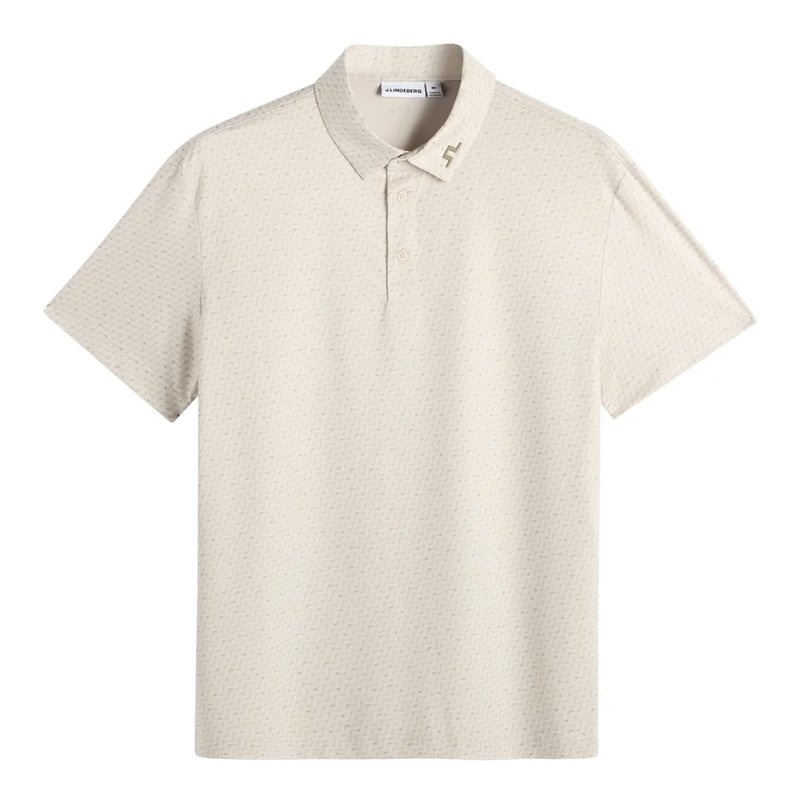 J.Lindeberg Tod Print Herren Polo, bias bridge micro moon brindle