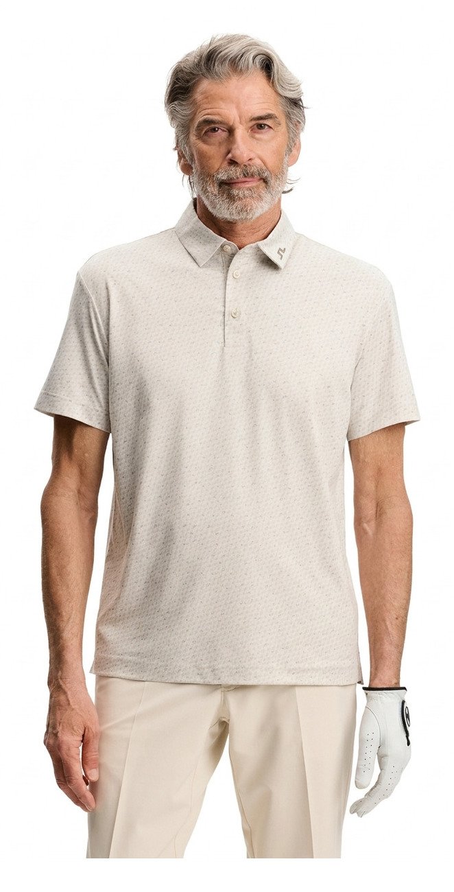 J.Lindeberg Tod Print Herren Polo, bias bridge micro moon brindle