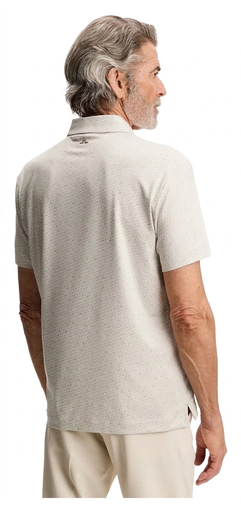 J.Lindeberg Tod Print Herren Polo, bias bridge micro moon brindle