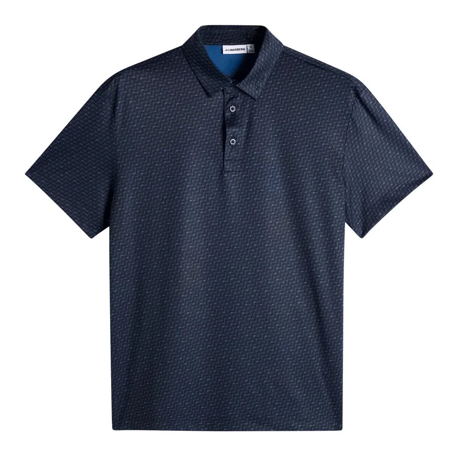 J.Lindeberg Tod Print Herren Polo, bias bridge micro navy set