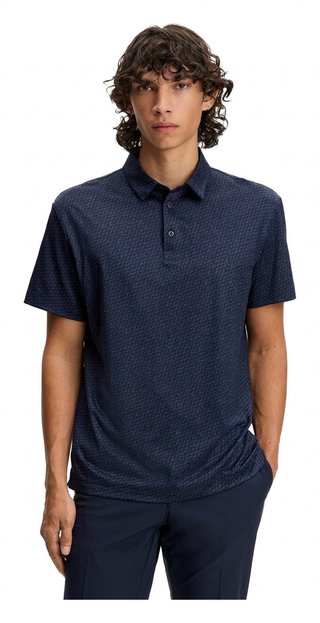 J.Lindeberg Tod Print Herren Polo, bias bridge micro navy set