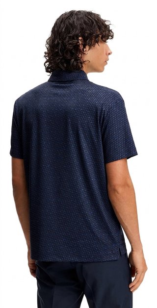J.Lindeberg Tod Print Herren Polo, bias bridge micro navy set