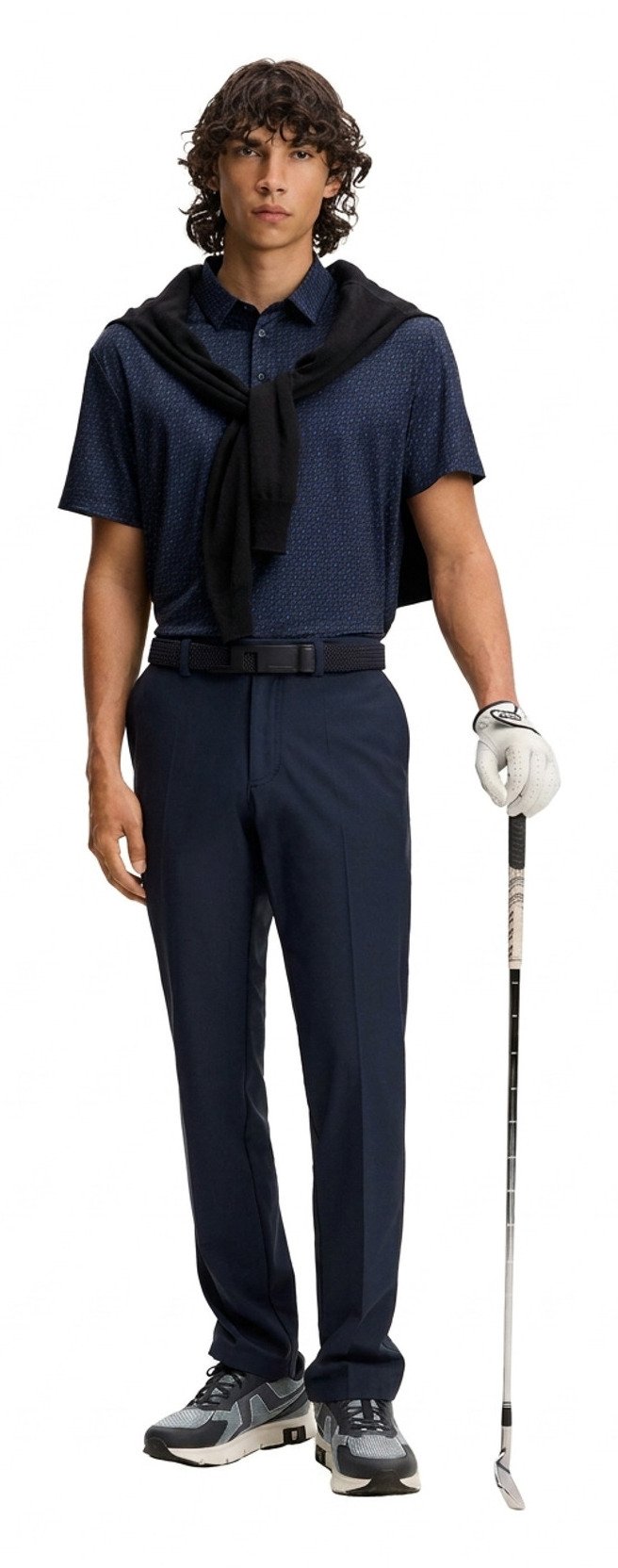 J.Lindeberg Tod Print Herren Polo, bias bridge micro navy set