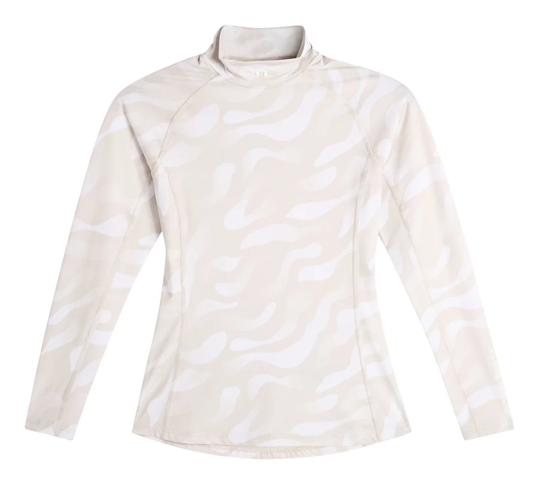 J.Lindeberg Ella Print Compression Damen Top, bunker fade moonbeam weiß