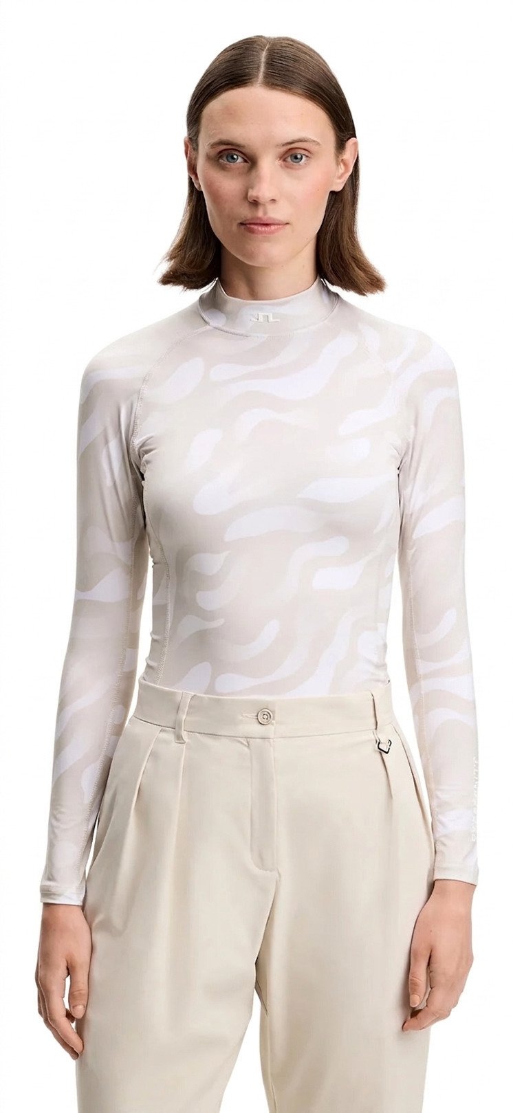 J.Lindeberg Ella Print Compression Damen Top, bunker fade moonbeam weiß