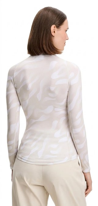 J.Lindeberg Ella Print Compression Damen Top, bunker fade moonbeam weiß