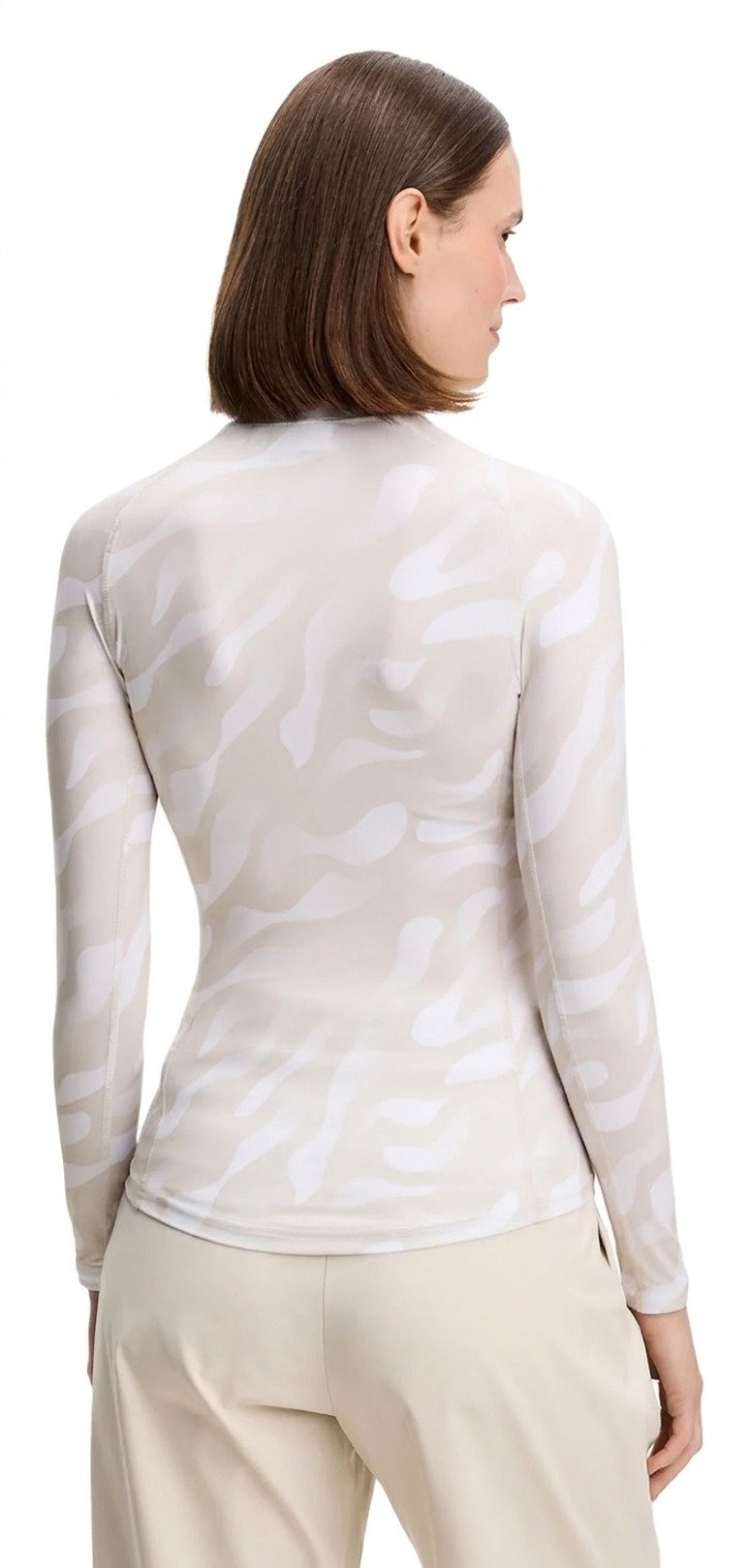 J.Lindeberg Ella Print Compression Damen Top, bunker fade moonbeam weiß