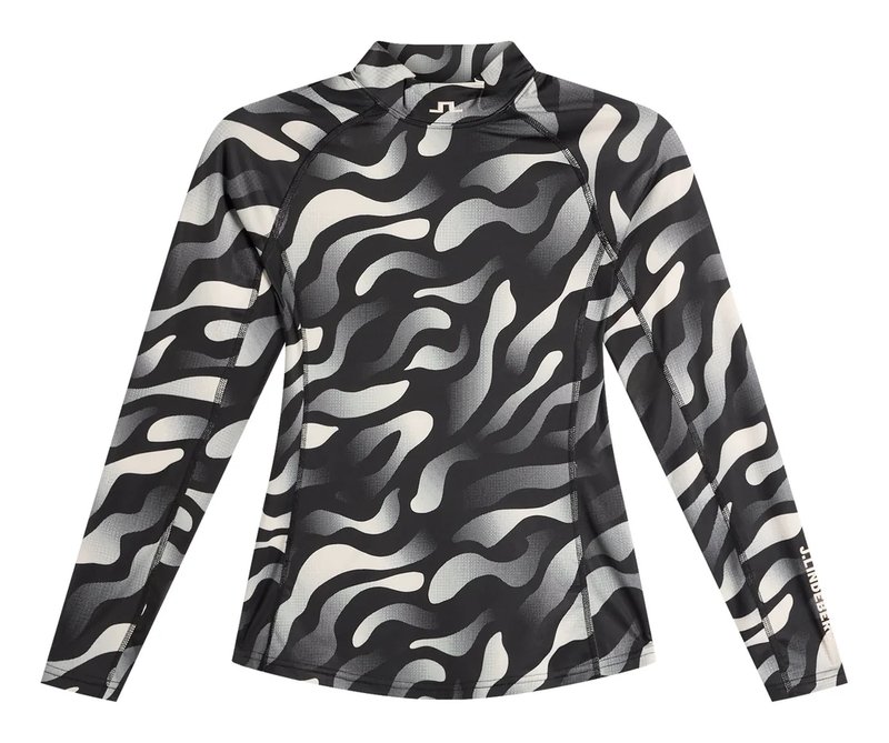 J.Lindeberg Ella Print Compression Damen Top, bunker fade black moonbeam