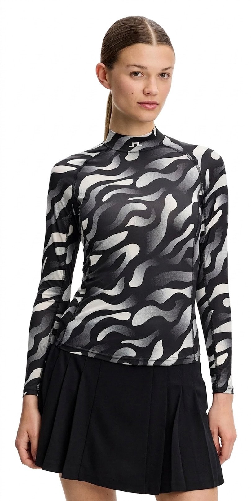 J.Lindeberg Ella Print Compression Damen Top, bunker fade black moonbeam