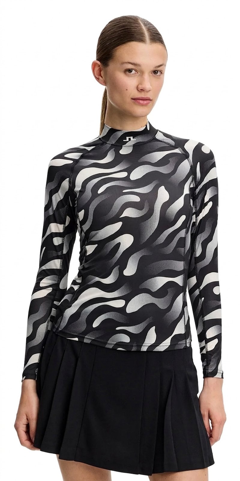 J.Lindeberg Ella Print Compression Damen Top, bunker fade black moonbeam