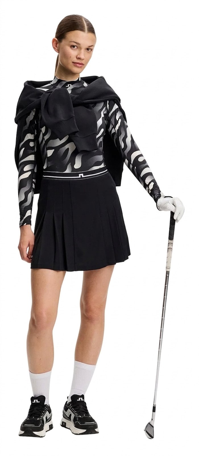 J.Lindeberg Ella Print Compression Damen Top, bunker fade black moonbeam