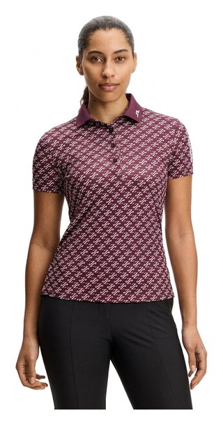 J.Lindeberg Tour Tech Print Damen Polo, cardi jacquard - winetasting