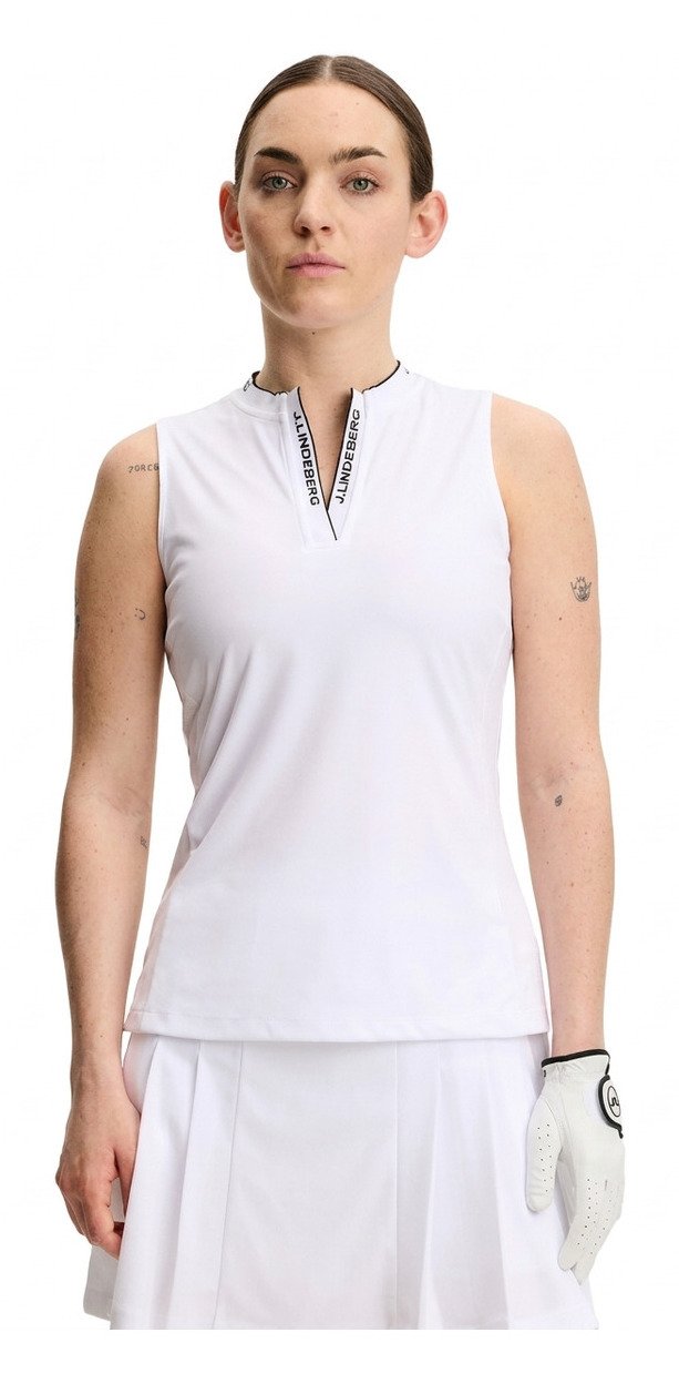 J.Lindeberg Leya Sleeveless Damen Polo, weiß