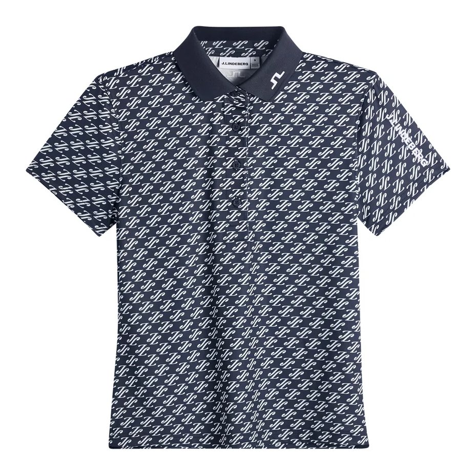 J.Lindeberg Tour Tech Print Damen Polo, cardi jacquard - JL Navy