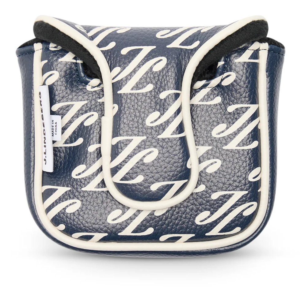 J.Lindeberg Mallet Print Putter Headcover, cardi ligature navy