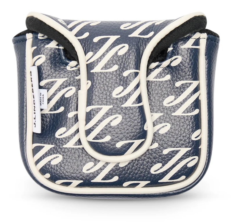 J.Lindeberg Mallet Print Putter Headcover, cardi ligature navy