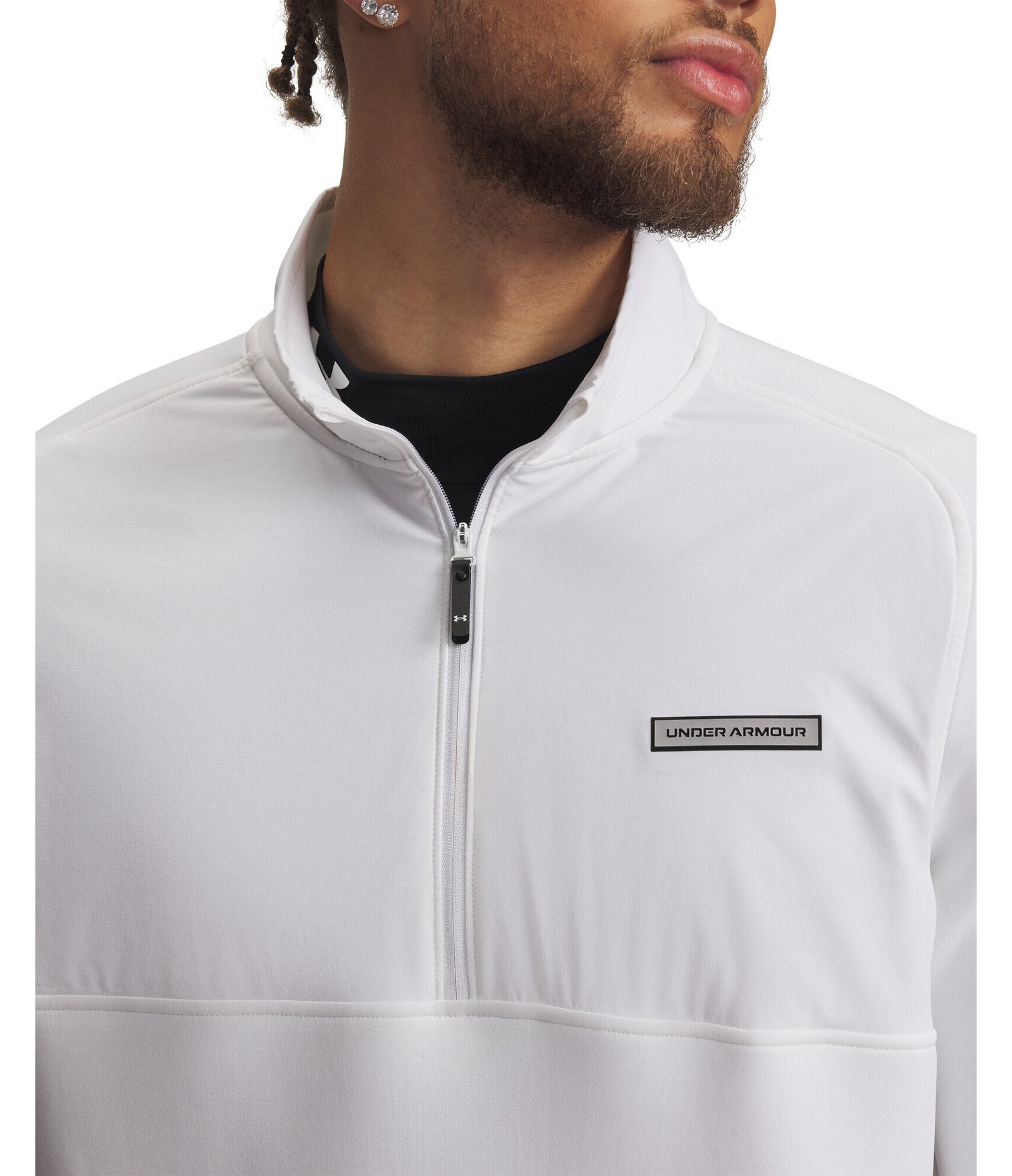 Under Armour Drive Pro Hybrid Herren 1/2-Zip-Pullover, weiß/schwarz