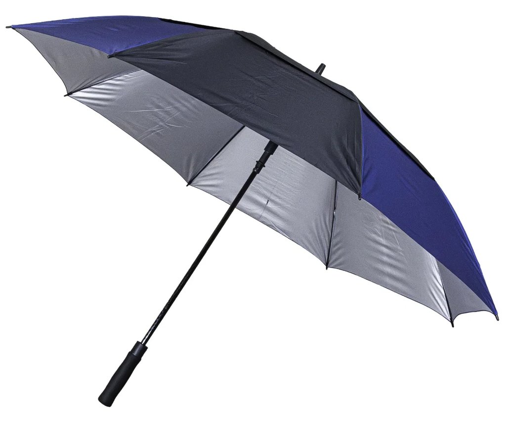 Longridge 62" Windproof UV Regenschirm, schwarz/marineblau