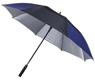Longridge 62" Windproof UV Regenschirm, schwarz/marineblau