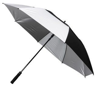 Longridge 62" Windproof UV Regenschirm, schwarz/grau