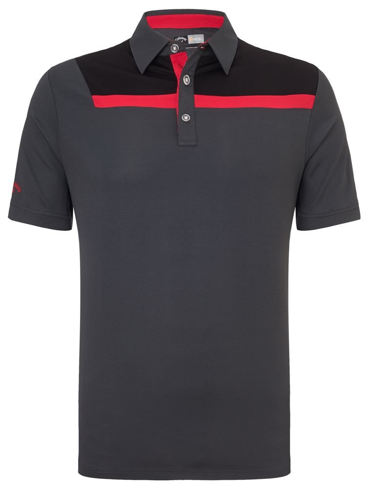 Callaway Asymmetric Herren Golf Polo, schwarz