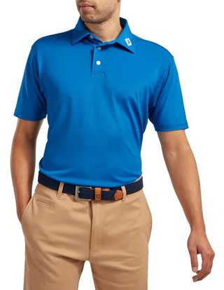 FootJoy Stretch Pique Solid Athletic Fit Herren Poloshirt, cobalt