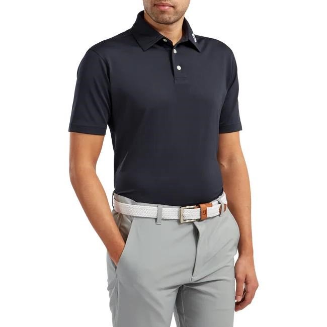 FootJoy Stretch Pique Solid Athletic Fit Herren Poloshirt, dunkelblau