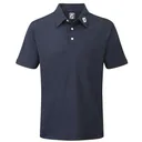 FootJoy Stretch Pique Solid Athletic Fit Herren Poloshirt, dunkelblau
