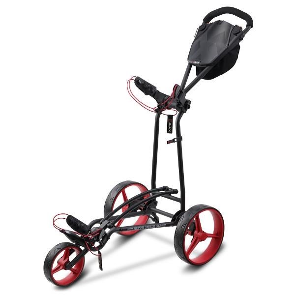 Big Max Autofold FF Golf Trolley, schwarz/rot