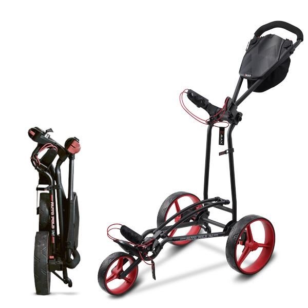 Big Max Autofold FF Golf Trolley, schwarz/rot