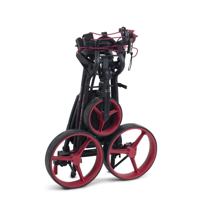 Big Max Autofold FF Golf Trolley, schwarz/rot