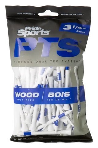Pride Professional Tee System Prolength Plus Blaue Holz-Tees 83mm (3 1/4"), 75 Stück