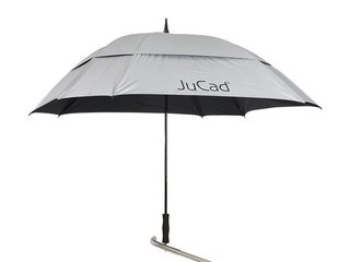 JuCad Golfschirm Windproof mit Schirmstift 68", silber mit UV