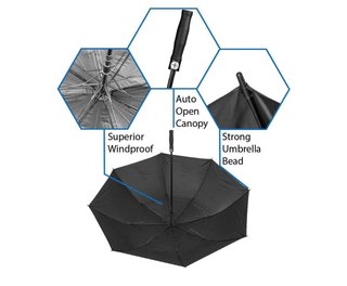 Axglo Tri-360 V2 Auto Open Golf Regenschirm 68"