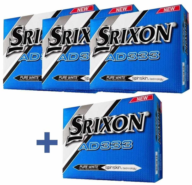 Srixon AD333 Pure White golf balls 2015, 3+1 dozen free (48)