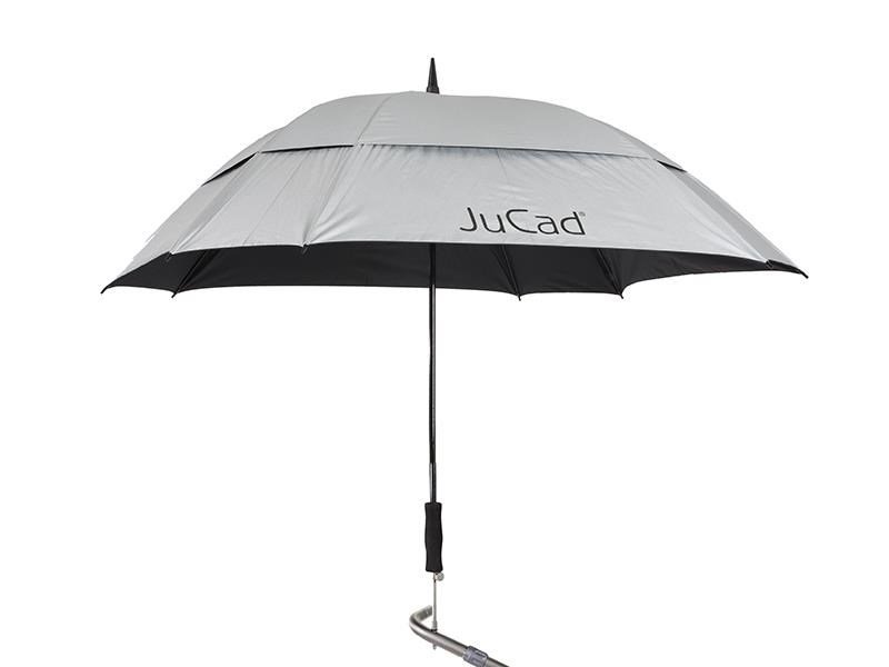 JuCad Teleskop-Golfschirm 68" Windproof mit Schirmstift, silber (UV-Schutz)