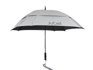 JuCad Teleskop-Golfschirm 68" Windproof mit Schirmstift, silber (UV-Schutz)