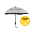 JuCad Teleskop-Golfschirm 68" Windproof mit Schirmstift, silber (UV-Schutz)