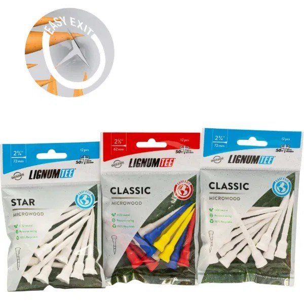 Lignum Tee Plastiktees 62mm, 12Stk., weiss
