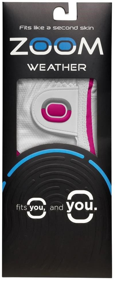 Zoom Zoom Weather Damen Golfhandschuh, weiß/fuchsia