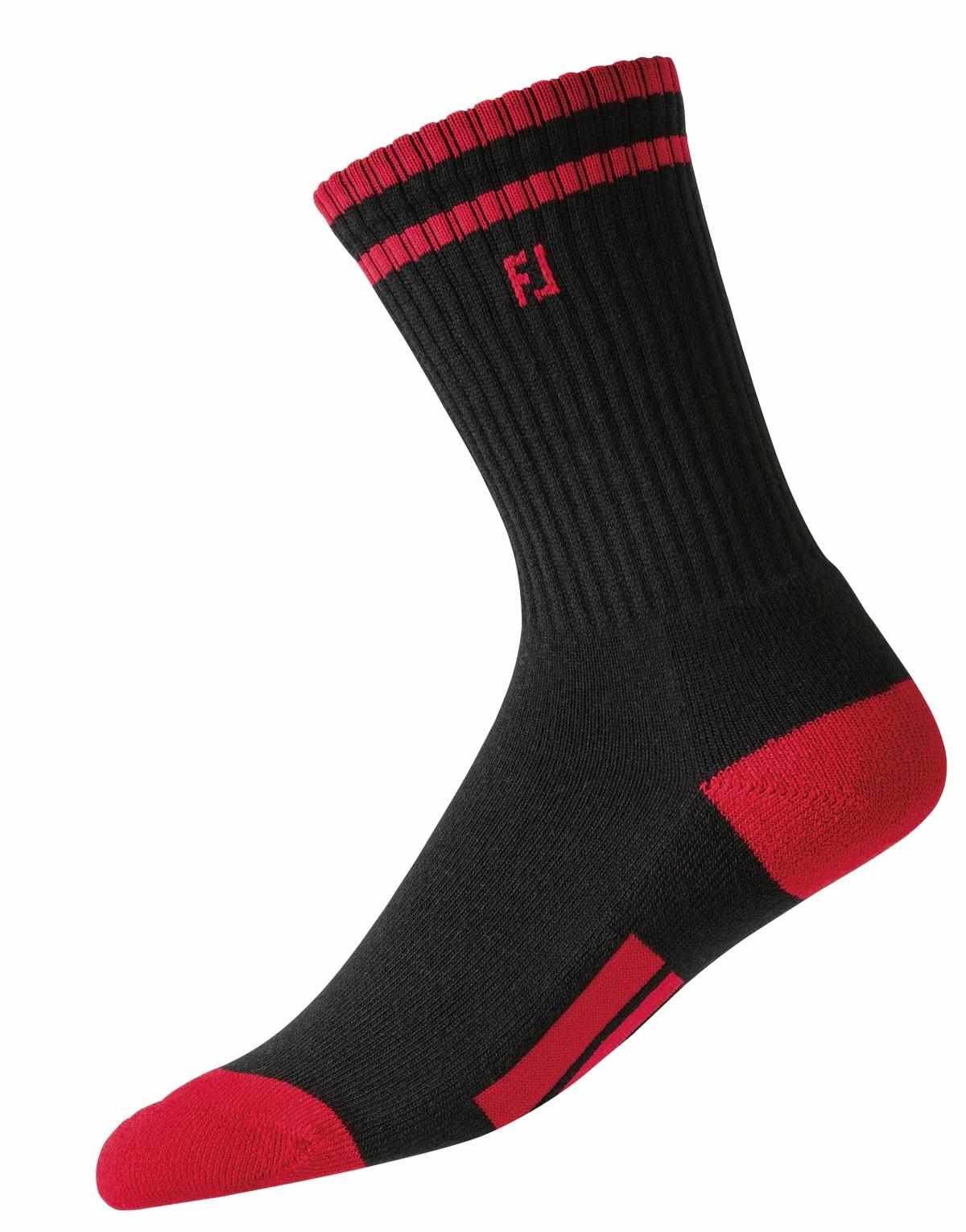 FootJoy ProDry Crew Kindersocken, 1Paar, schwarz/rot