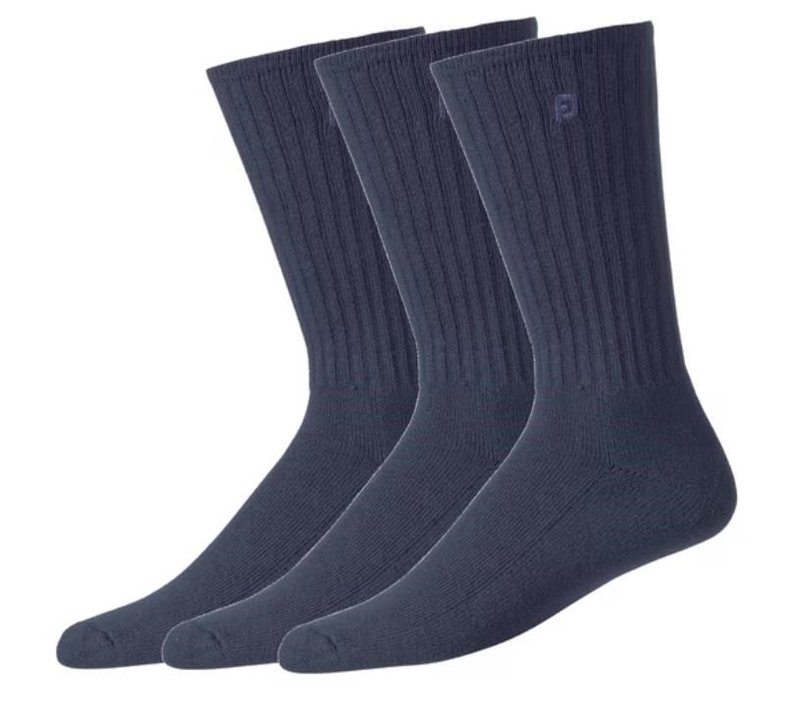 FootJoy ComfortSof Crew Herren Kurzsocken, dunkelblau, 3 Paar