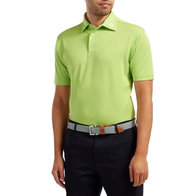 FootJoy Stretch Pique Solid Athletic Fit Herren Poloshirt, limette