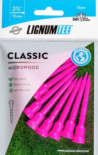 Lignum Tee Plastiktees 72mm, 12Stk., rosa