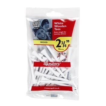 Masters White Wooden Tees, 70mm, 20Stk.