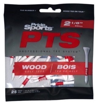 Pride Professional Tee System Prolength Short Rote Holztees 53mm (2 1/8"), 25 Stück